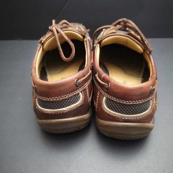 Johnston & Murphy Men's Size 7 Dark Brown Sheep Skin Vibram Sole Deck Shoes - Picture 4 of 11